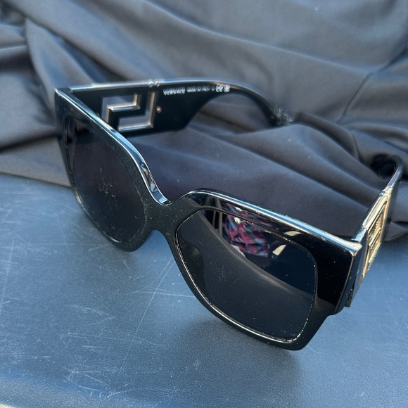 Versace Accessories - Versace Black Sunglasses with Gold Accents